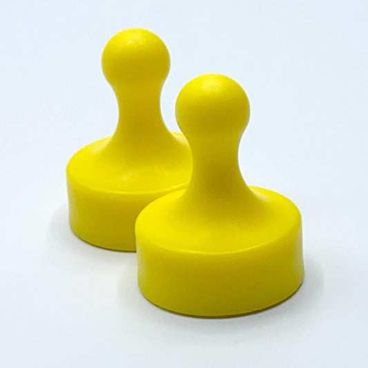 GLASSBOARD STUDIO Powerful Neodymium Magnets, Pawn-Shaped - Strong Fridge/Refrigerator and Whiteboard Magnet, Ideal for Office, Kitchen, Crafts - Rare Earth, Heavy Duty (2, Yellow)