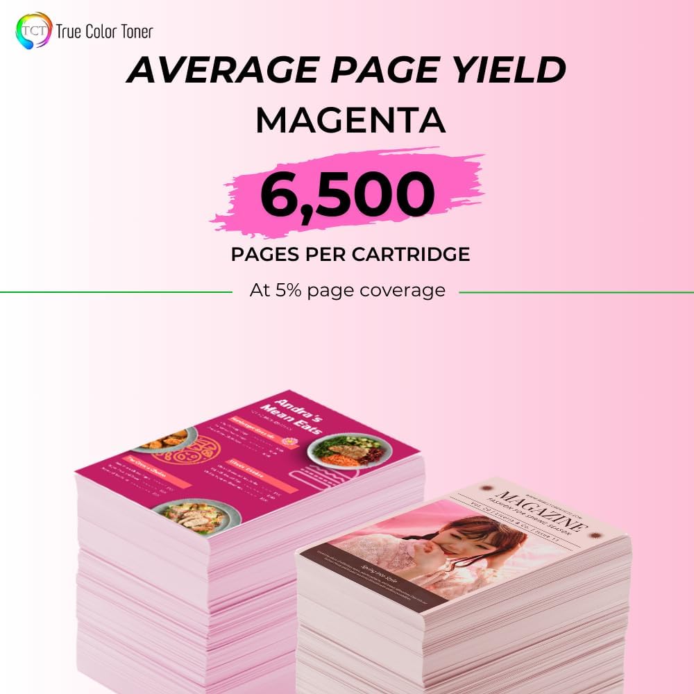 TCT TN810 Magenta Toner Cartridge - Compatible Replacement for Brother TN810 TN-810 Magenta Works with Brother HL‐L9410CDN L9430CDN EX470W MFC‐L9610CDN L9630CDN Printers (6,500 Pages)