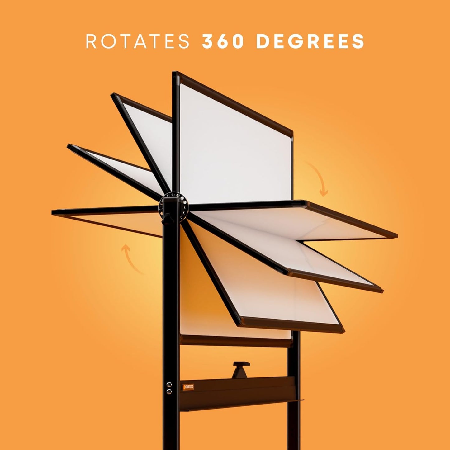 Rolling Dry Erase Board 46 x 32 - Large Portable Magnetic Whiteboard with Stand - Double Sided Easel Style Whiteboard with Wheels - Mobile Standing White Board for Office, Classroom & Home