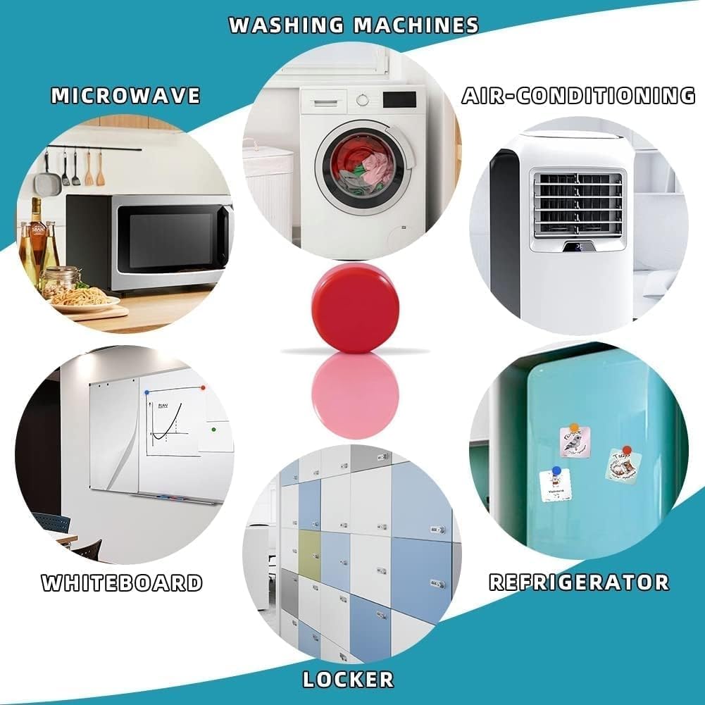 Qualsen Fridge Magnet, 20 Pack Cute Magnets for whiteboard, Refrigerator, Locker, Office, Classroom, Kitchen (Black)