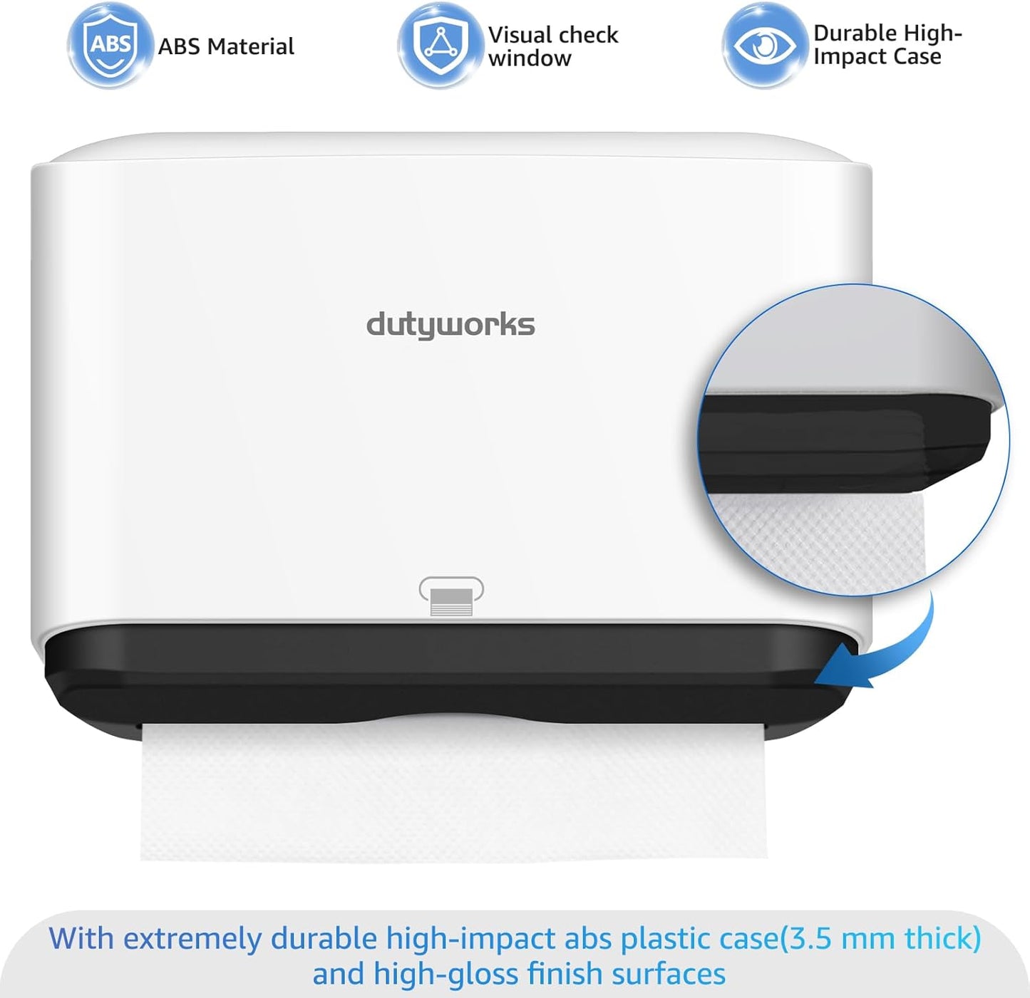 Paper Towel Dispenser Wall Mount, Multifold Paper Towel Holder Adhesive Hand Towel Dispenser for Bathroom Kitchen Commercial, White