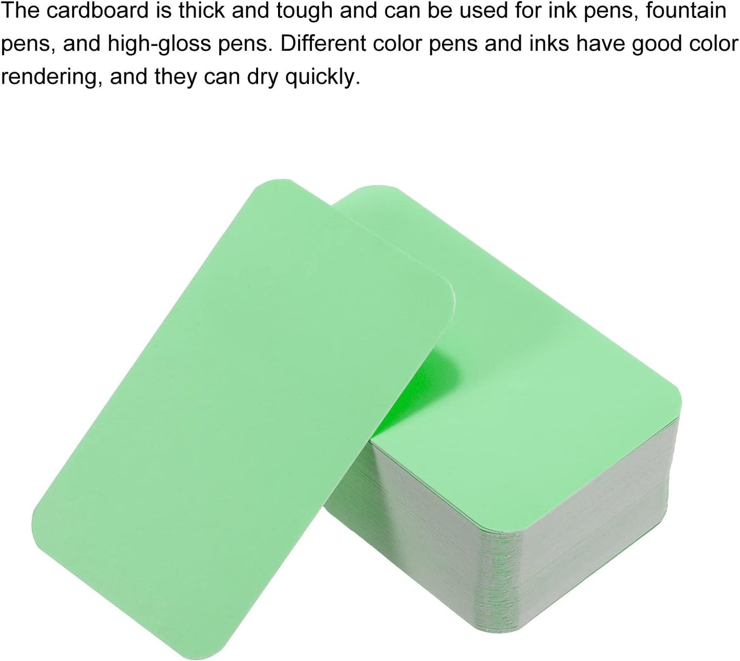 PATIKIL 3.5" x 2" Blank Paper Business Cards, 100 Pack Small Index Flash Cards Words Message Note Card Mini Paper Tags for DIY Gift Craft Scrapbooking, Green