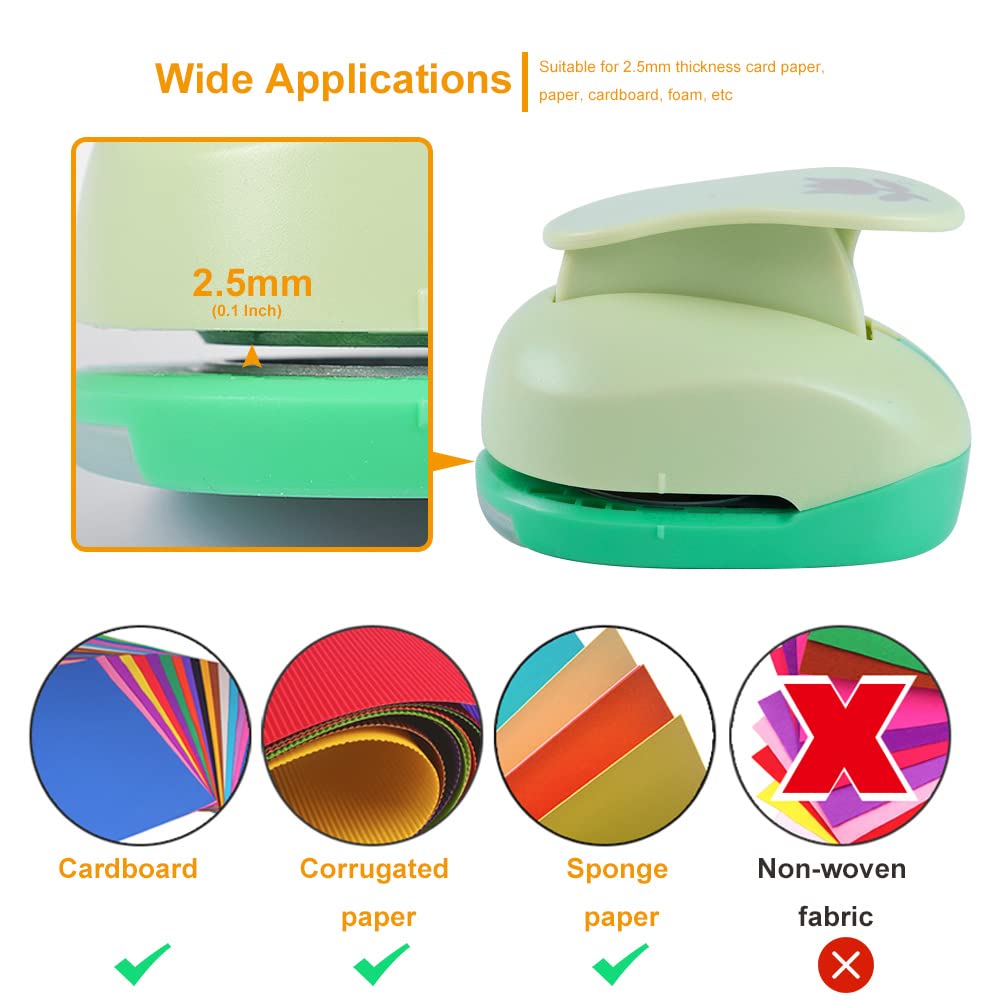 UCEC 2 Inch Circle Punch, Craft Hole Punch for Paper Crafts, Large Decorative Hole Punch for Kids Paper Crafts, Card Making, Scrapbooking (Tulip Shape)