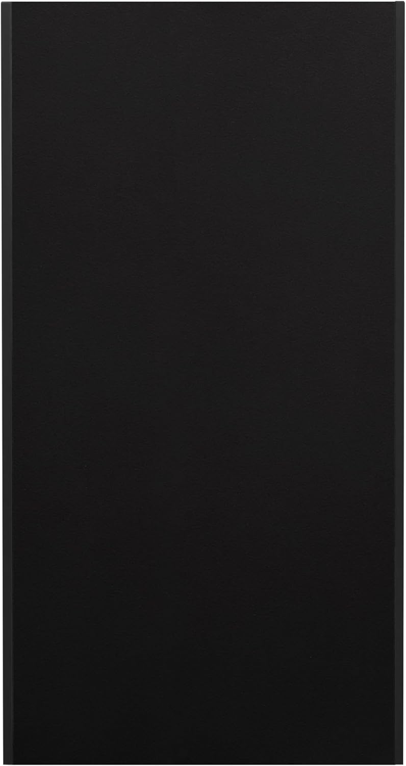 Flash Furniture Dell Trash Can Enclosure with Tray Shelf and 8" Drop Hole, Commercial Grade Trash Receptacle for 32 Gallon Round Cans, Swing Door Access, Black