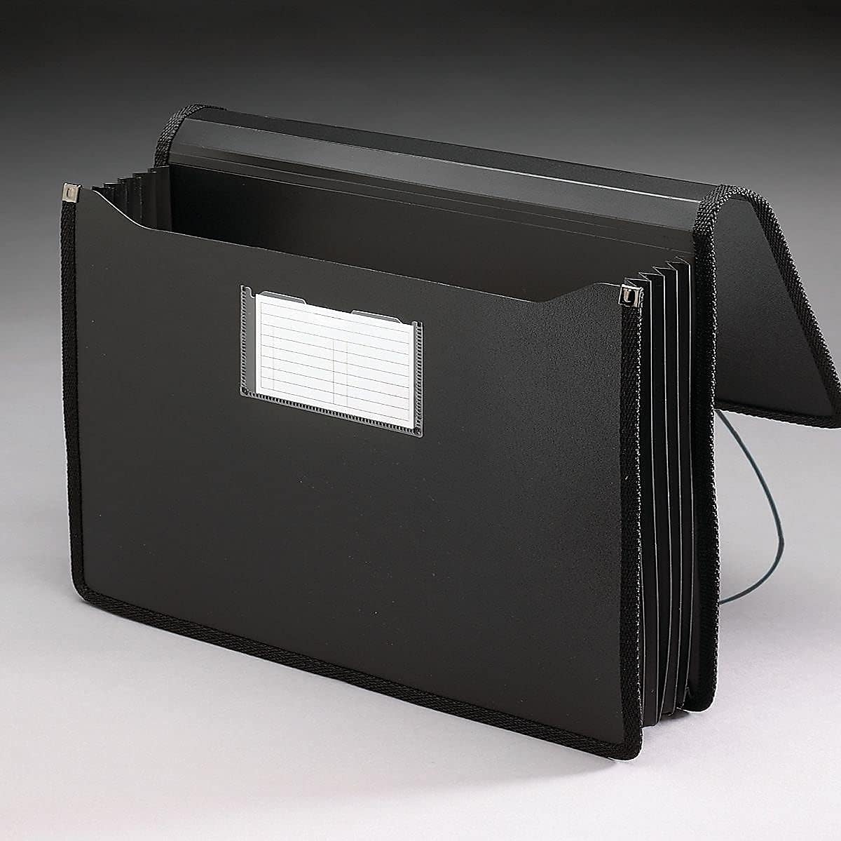 Smead Poly Wallet, Accordion File Organizer for File Folders, Legal Size, Black, 5-1/4 inch Expansion, Office Supplies, Document Organizer (71510)