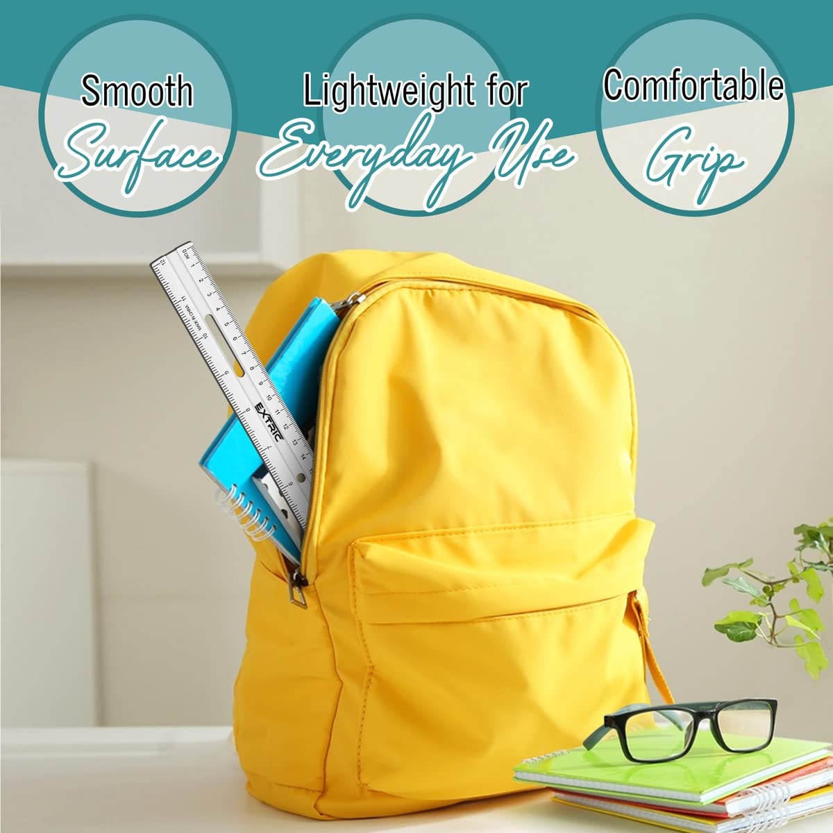 Clear Plastic Rulers 12 Inch, Rulers Bulk for Classroom Assorted Colors 20 Count Metric and Inches Ruler, Shatterproof Ruler 12 Inch