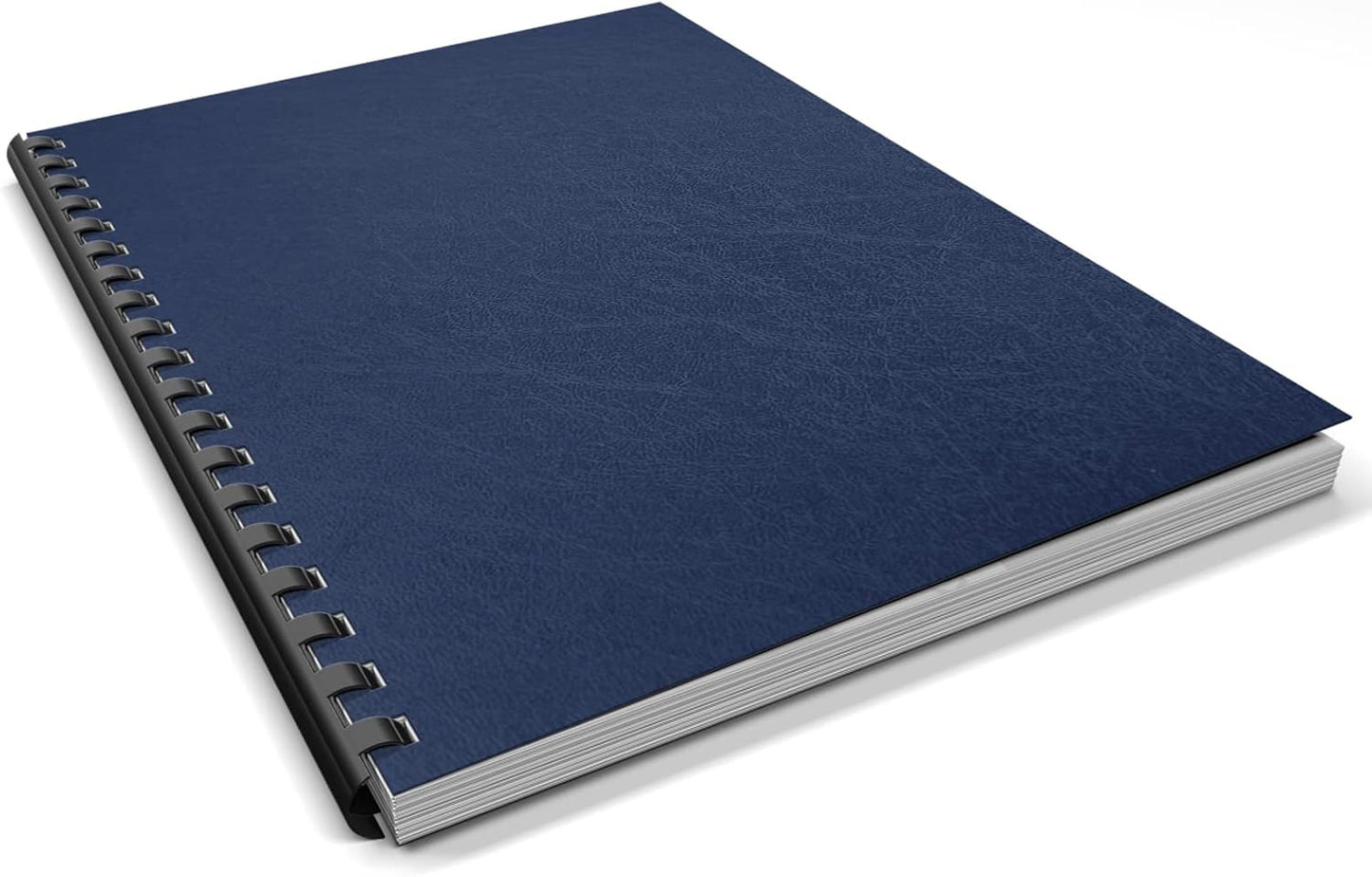 Binditek 100 Pack 16 Mil Leather-Textured Heavyduty Polycovers, Letter Size, Plastic Binding Presentation Covers, 8-1/2 x 11", Square Corners, Unpunched, Navy, Office Supplies