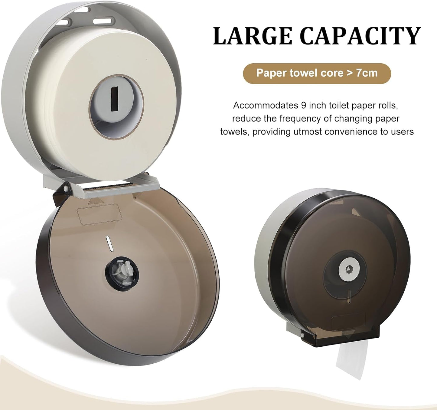 Layhit 2 Pack Toilet Paper Holder Wall Mount, Toilet Paper Towel Dispenser, Commercial 9" Jumbo Plastic Tissue Dispenser with Key Wall Lock for Bathroom, Office, Restaurants