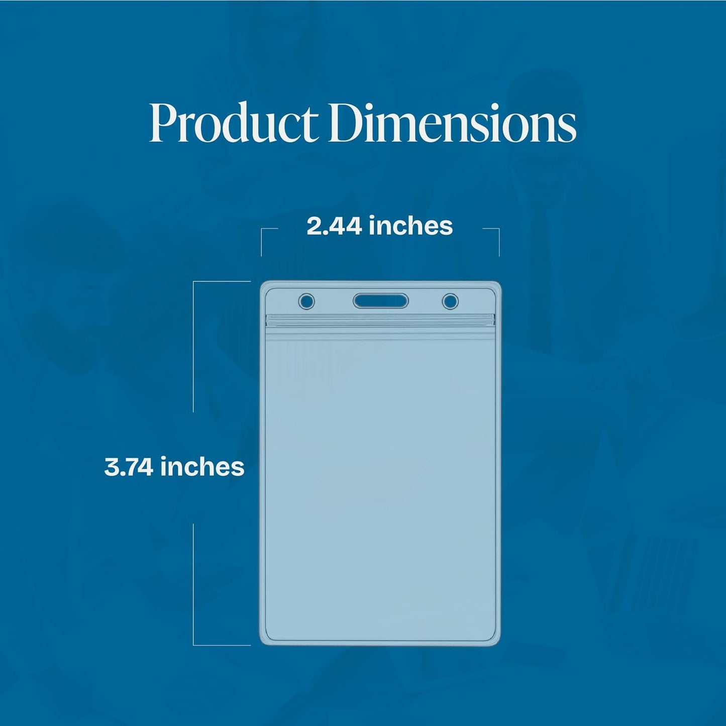 Will Well ID Badge Holders with Holes for Lanyards and Keyrings - Vertical Clear Plastic 2.6" x 3.7" Inner Size Sleeves Fit Up to 3 Cards, 0.8mm Thick Waterproof Resealable Zip Type - 100-Pack