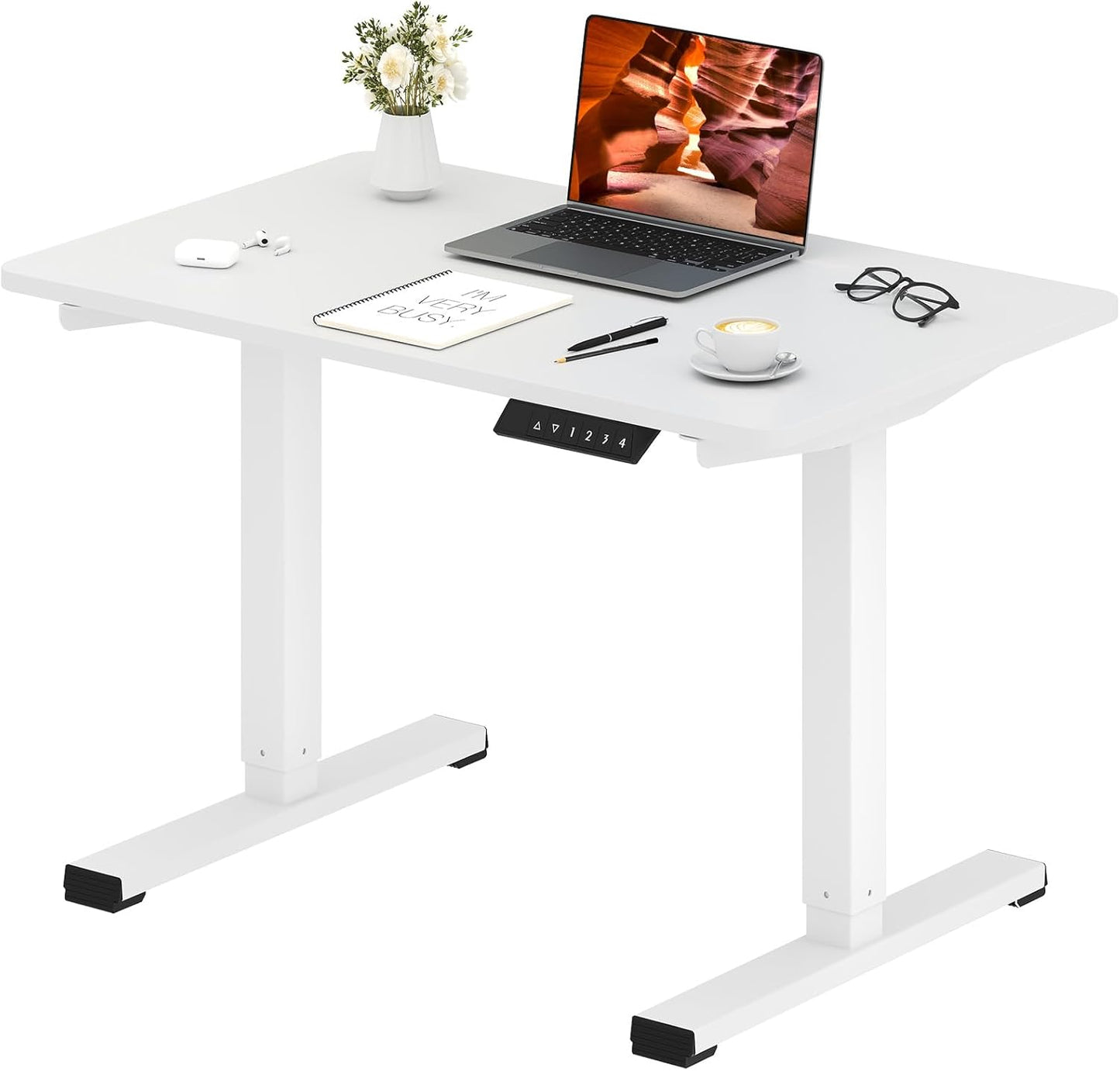 Small Adjustable Stand Up Desk for Children,One-Piece Standing Desk 31.5 x 19.7 Inch, Home Office Desk Computer Workstation, White