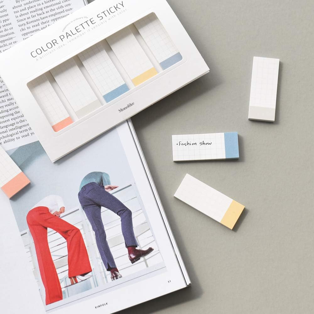 Monolike Color Palette Sticky Index 500 Set 4P - Self-Adhesive Memo Pad 30 Sheets