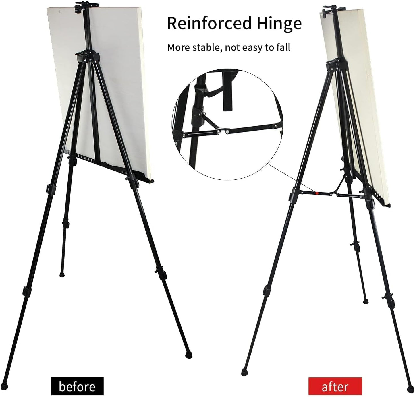 RRFTOK Art Painting Display Easel Stand,72Inches Adjustable Easels for Painting Canvases Height from 22-72”for Table-Top/Floor Paint and Displaying,Black - 3-Pack.