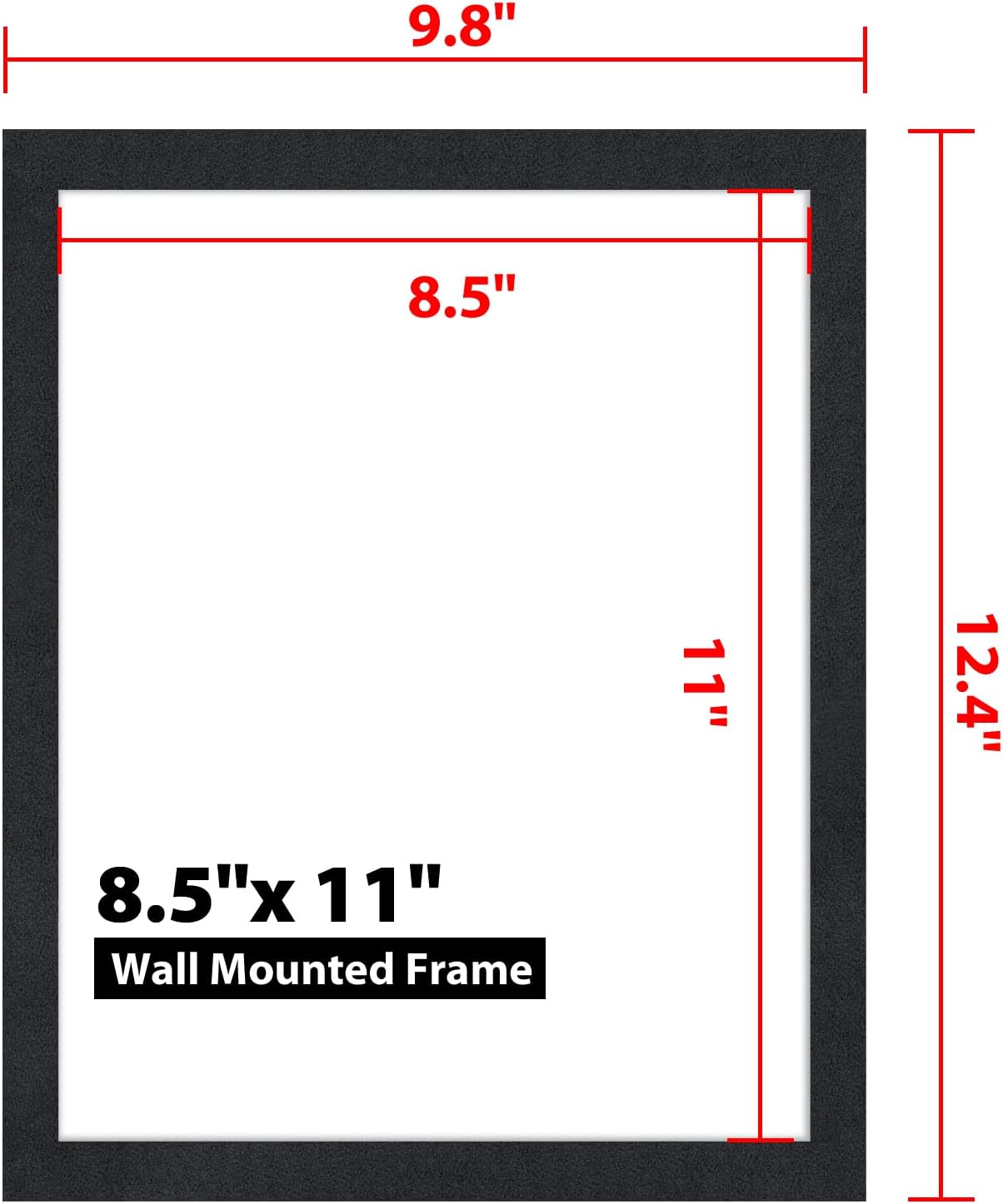 8.5" x 11" Magnetic Self-Adhesive Display Frame, Double Sided Window Magnetic Sign Holder with Clear PVC and Strong Magnetic for Office/Home/Store/Door/Glass/Wall Display Frame (Black, 2Pack)