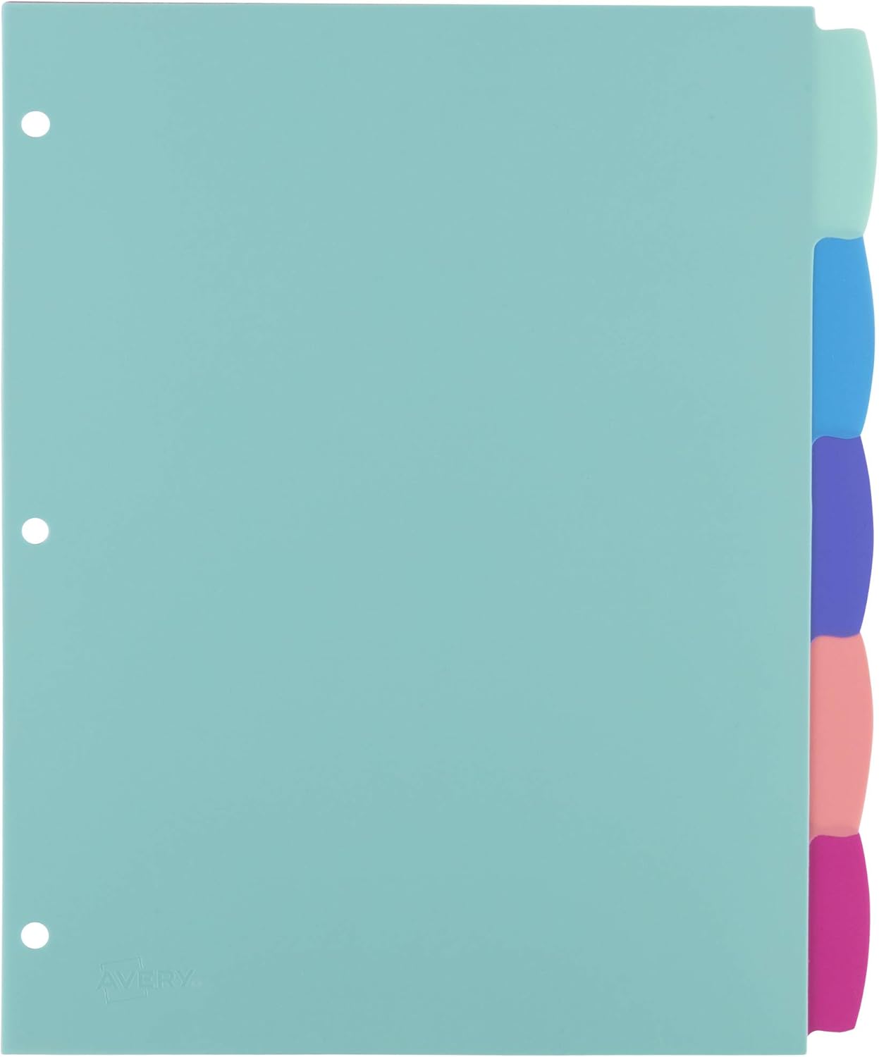 Avery Write & Erase Dividers for 3 Ring Binders, 5 Tabs per Set, Multicolor Big Tabs, Pastels, Binder Dividers Great for Organizing Reports, Projects, and More (16270)