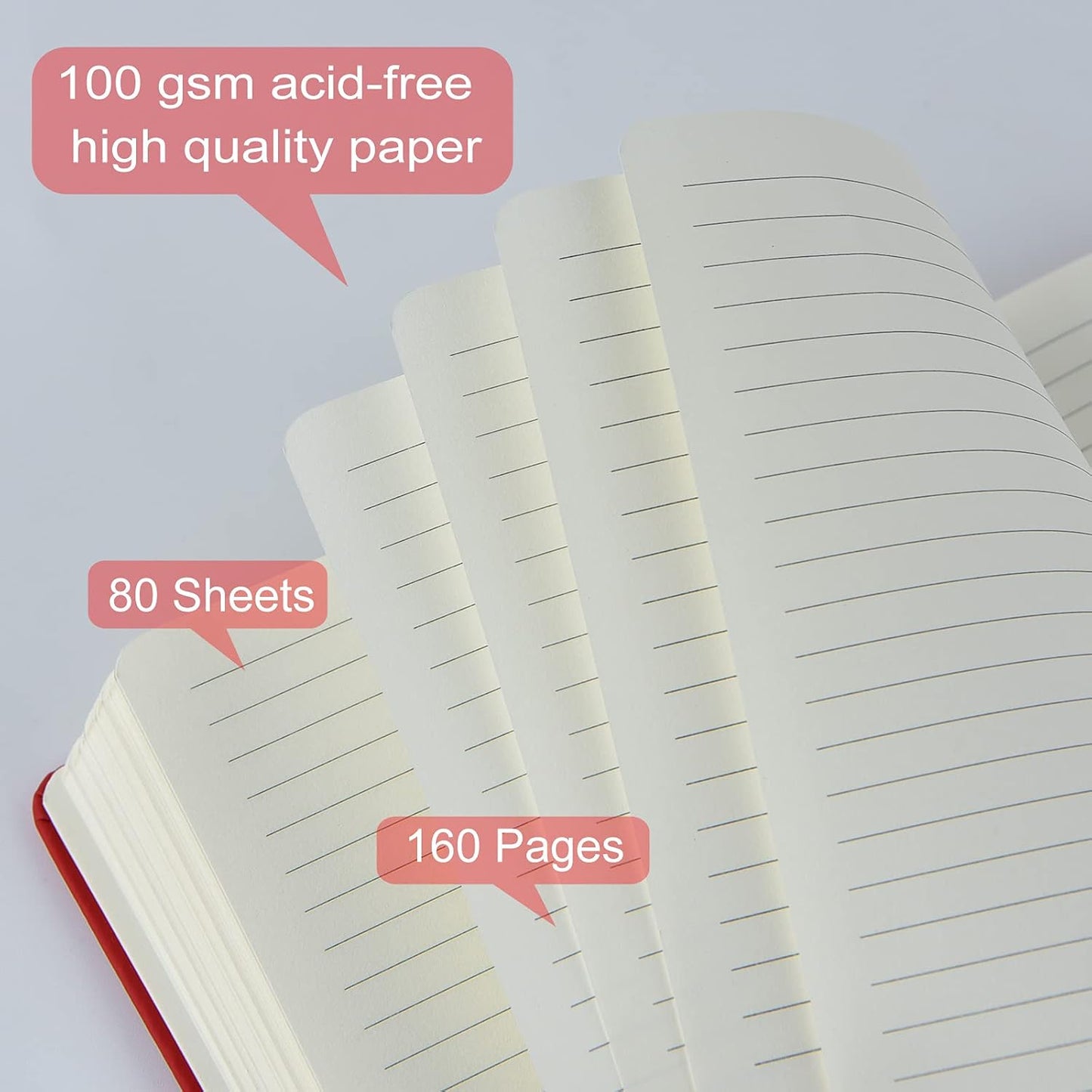 Coopay 48 Pack A5 Journal Notebooks Bulk, 160 Pages, 100GSM Thick Paper, 8.3 x 5.5 inch Hardcover Lined Leather Journals for Writing Office School Business,Bulk Notebook for Work Men Women (6 Colors)