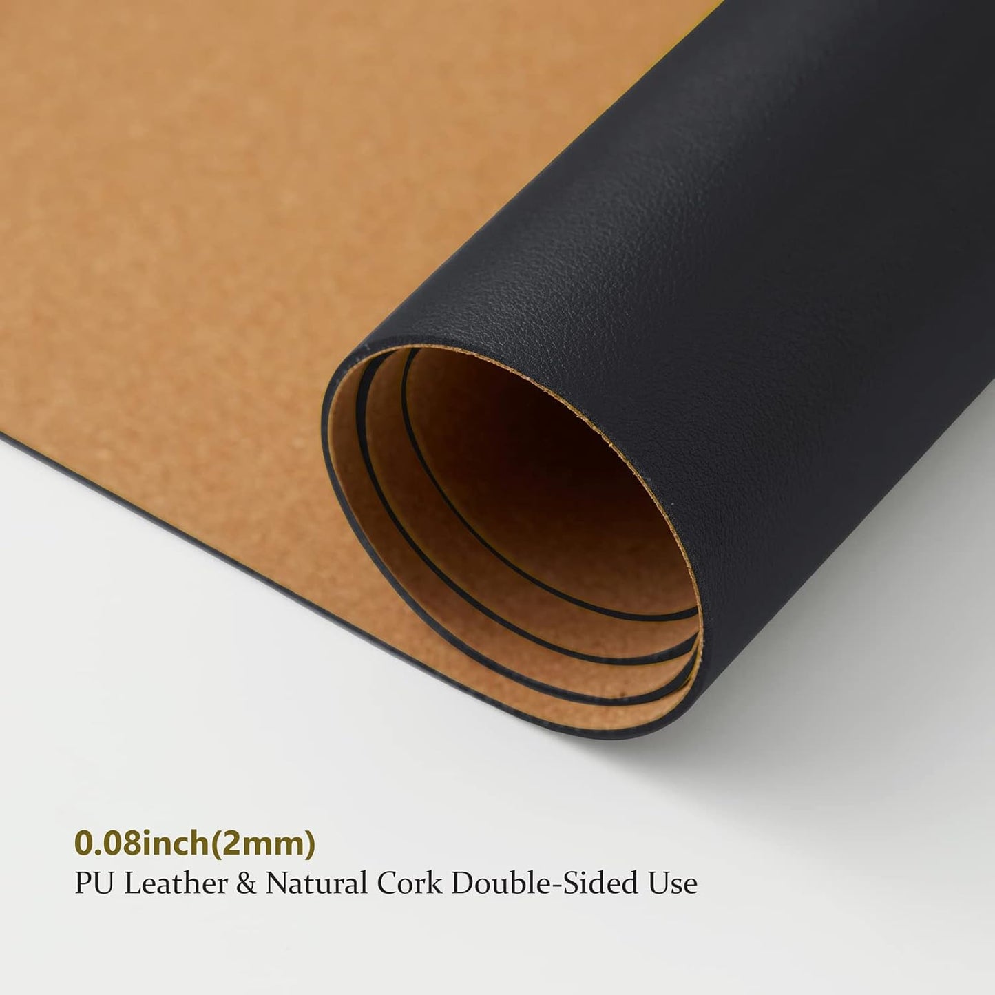 Cork Desk Mat - Small Dual-Sided Desk Pad for Office and Home - Desk Organization and Accessories - Ideal for Large Mouse Pad and Small Desk Mats on Top of Desks(Black,23.6"x 13.8")