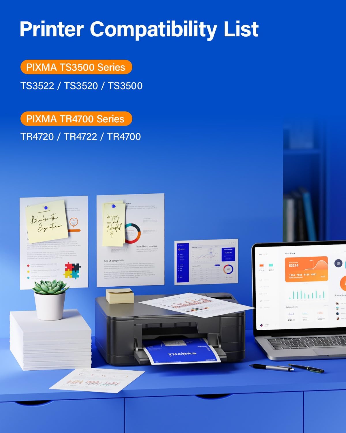 275XL 276XL Ink Cartridge 2-Pack Replacement for Canon PG-275XL CL-276XL 275 276 Ink Cartridges Combo Compatible PIXMA TS3520 TS3522 TS3500 TR4720 TR4722 TR4700 Printer Inkjet All-in-one Color Black