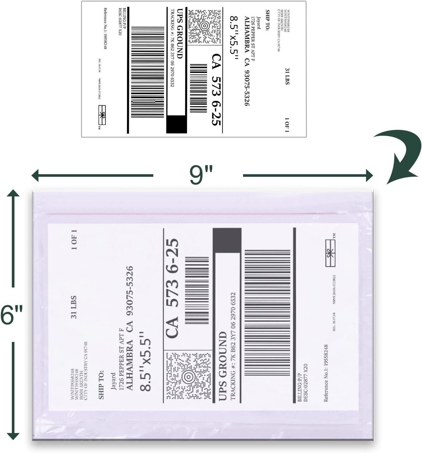 6''x9'' Clear Packing List Envelopes, Top Loading Shipping Label Envelopes Pouches, Adhesive Shipping Label Sleeves/Mailing Pouches for Shipping (50pcs)