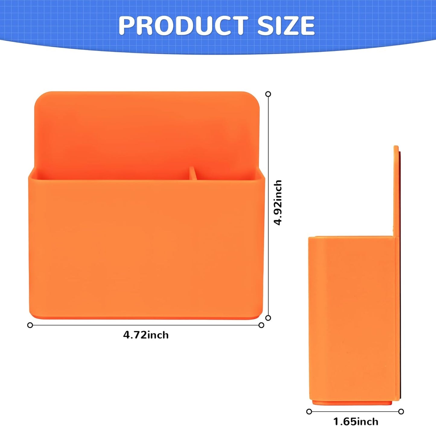 Magnetic Dry Erase Marker Holder, Magnetic Pen Marker Holder for Whiteboard, Fridge, Locker Accessories, School, Office, Home, Magnet Pen Cup,1 Pack, Orange