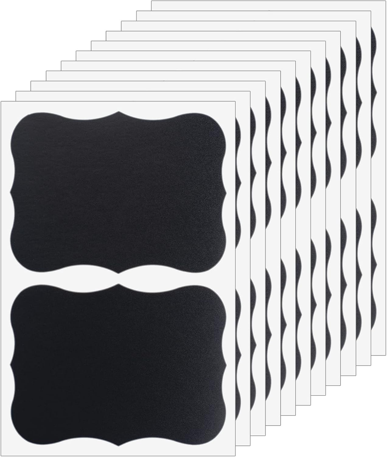 ONUPGO Chalkboard Labels (48 Pack), 4" x 3" Reusable Blackboard Stickers, Waterproof Chalkboard Sticker for Jars, Parties Decoration, Craft Rooms, Weddings, Storage, Organize Your Home & Kitchen