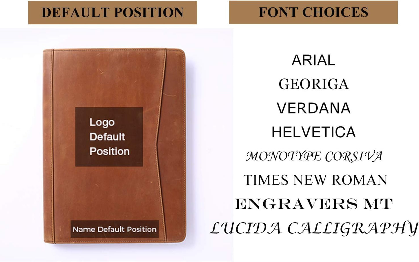 Personalized Leather Portfolio Padfolio for Men, Engraved Gifts for Father's Day for Husband from Wife, Customized Leather Gifts Present for Son/Dad, for Birthday, Brown