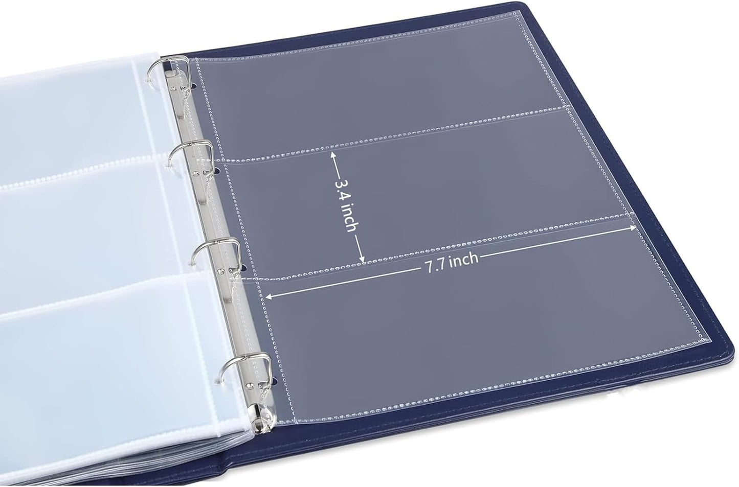 MUDOR Premium PU Banknote World Currency Collection Album, 90 Pockets Dollar Bill Holders for Collectors, Classic Paper Money Collecting Storage Book Album Binder Supplies (Blue)