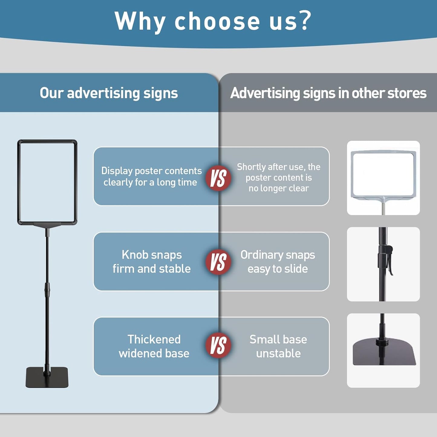 Sign Holder Stand 8.5 x 11,Sign Stand for Display,Adjustable Sign Holders For Table Top,Suitable for indoor use