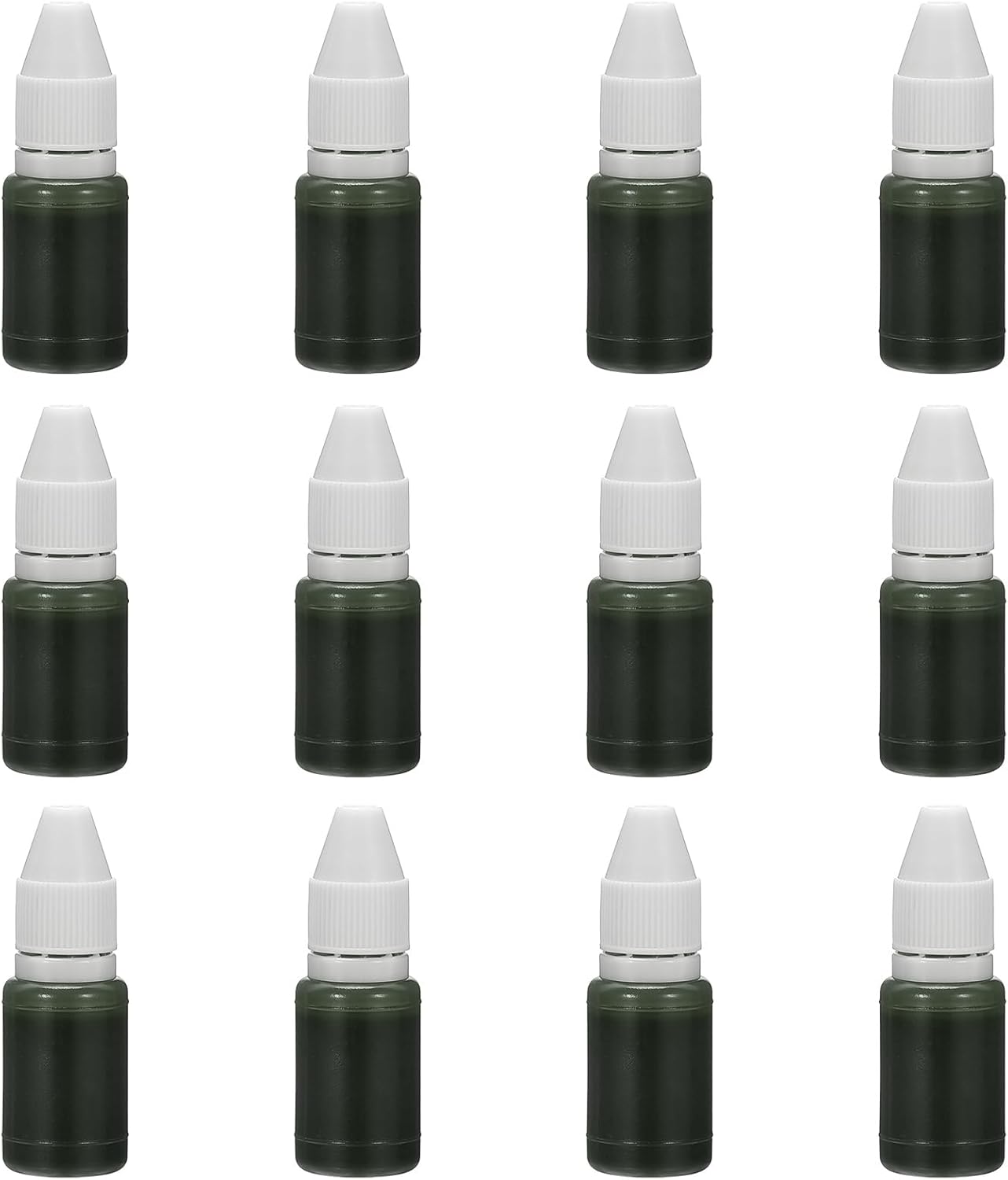 PATIKIL 0.33oz Refill Ink for Stamps and Ink Pads, 12Pcs 10ml Stamp Pad Ink Refill for Office Stamp Self Inking Stamp Date Stamp Scrapbooking, Green