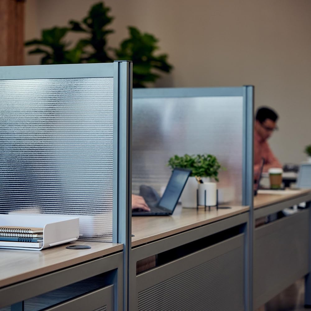 NBF Office Partition, Cubicle Wall Divider, Modern Room Separator, Free Standing Privacy Panel, 52" H x 60" W, Indoor, Espresso