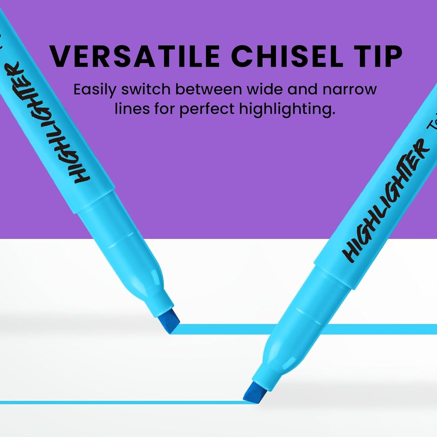 Taja 96 Pack Highlighters Bulk Assorted Bright Colors, 6 Colors Chisel Tip Highlighters Markers Set with No Bleed Ink, Perfect for School & Office Supplies