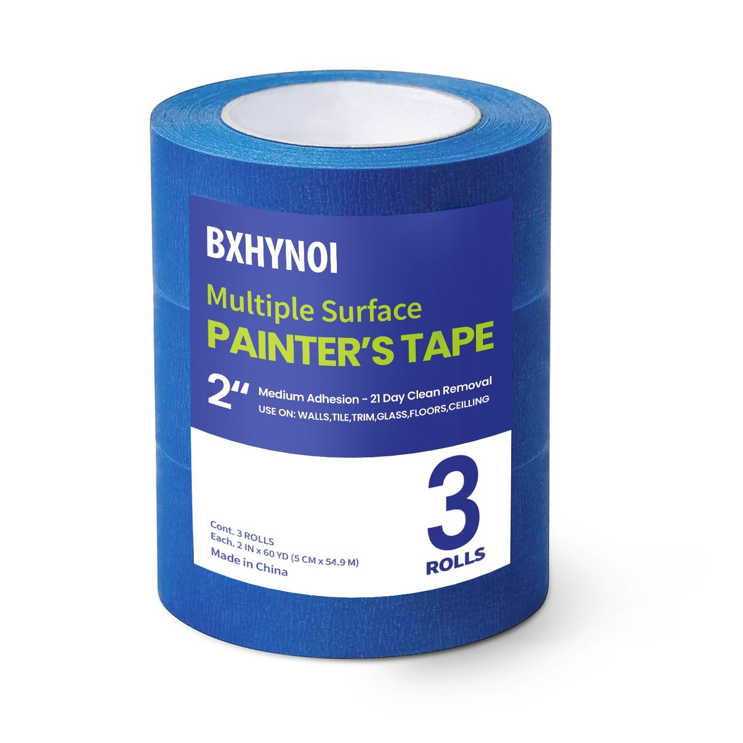 Painters Tape,2 in. W X 60 YD,Blue Masking Tape for Paint,Walls,3 Rolls