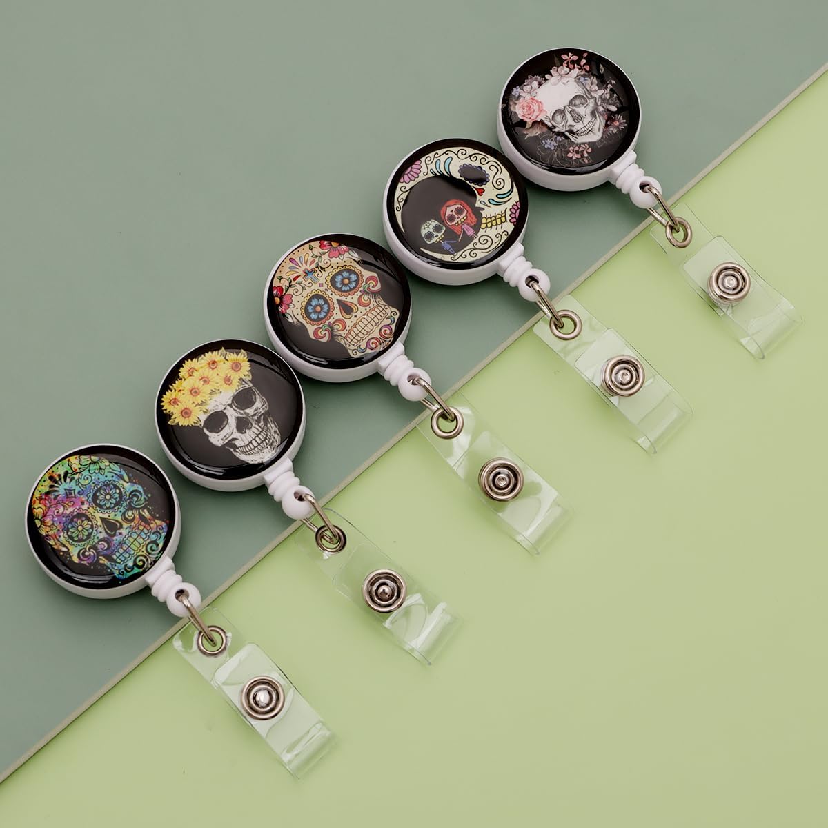 16pcs Badge Reels Retractable Badge Holders,Id Badge Holders Retractable with Clip,Cute Badge Reel for Men,Women,Girls 13