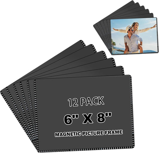 Magnetic Picture Frame 6x8 For Fridge,Sleeve Magnet Photo Pocket 12 PCS