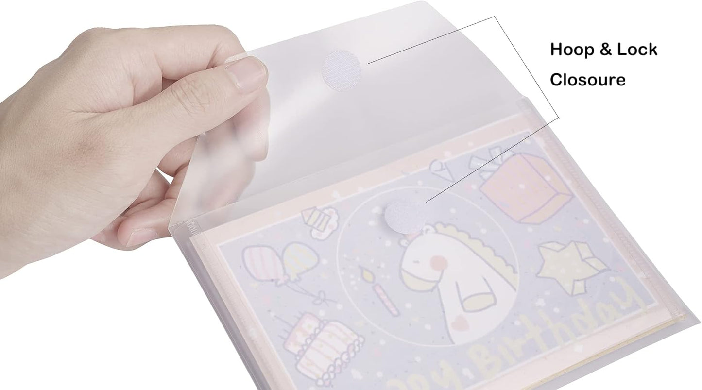 4x6 Plastic Envelopes Hook Loop Closure Coupon Receipt Storage Holder 20 Pack