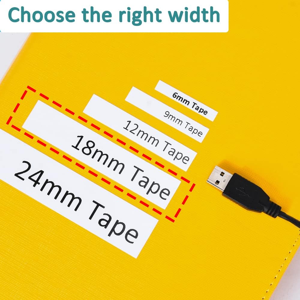 Hehua Compatible 4PK TZe TZ Tape 18mm 0.7 Laminated White Label Replacement for Brother Label Maker Tape TZe-241 TZe241 TZ-241 for P Touch PTD400 PTD600 PTP750W PT1880, 3/4 X 26.2ft, Black on White