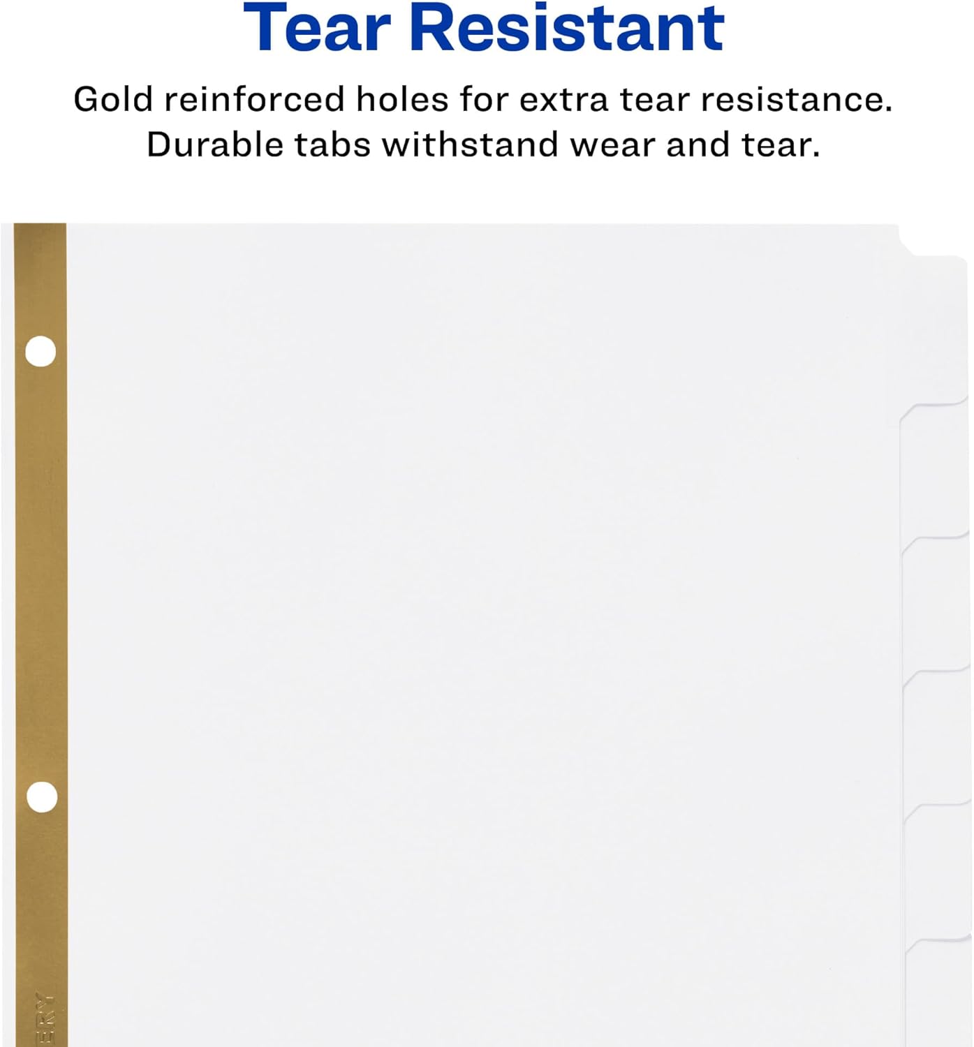 Avery 8-Tab Binder Dividers, Write & Erase White Big Tabs, 1 Set (23078)