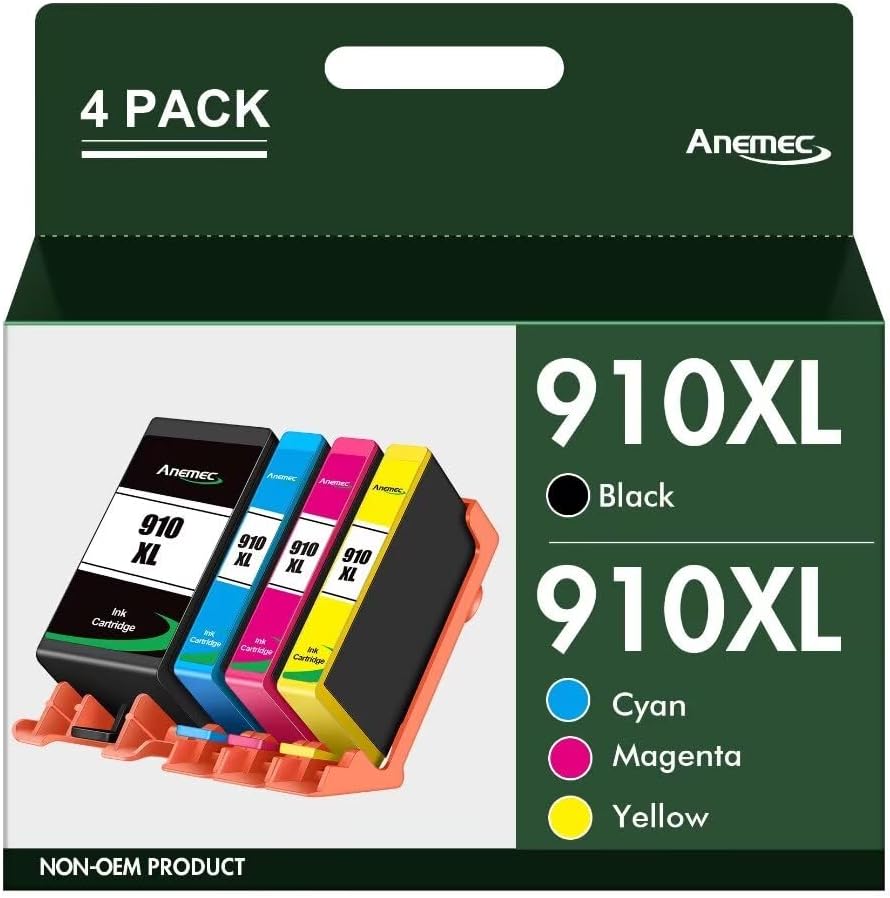 910XL Ink Cartridges Combo Pack Replacement for HP Ink 910 XL Compatible with OfficeJet Pro 8020 8025 8028 8035 8030 8010 8015 8018 8022 Printer, 4 Pack
