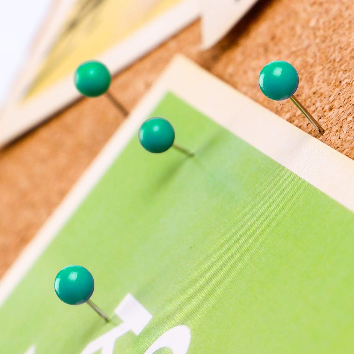 Map Tacks 1/8-Inch Assorted Color Beads Head Map Marking Push Pins,500-count (Green)