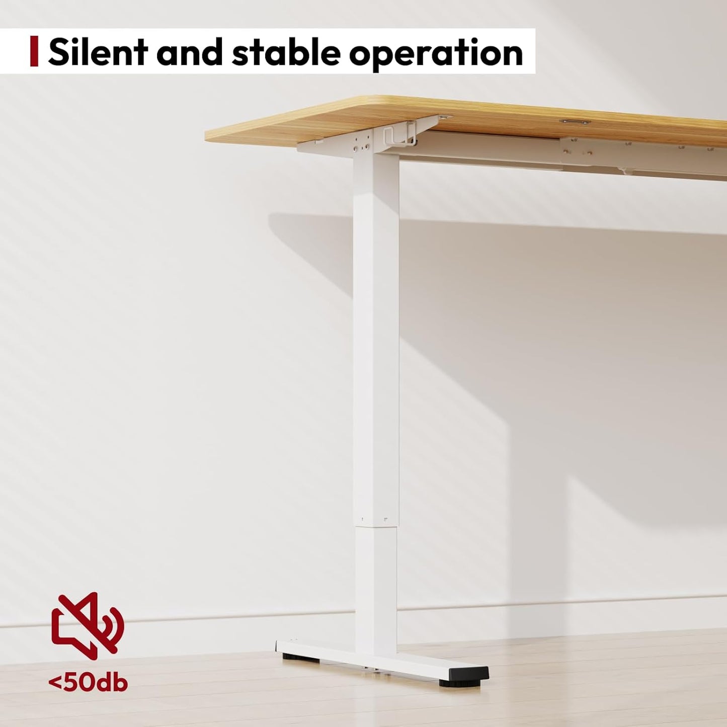 SANODESK Electric Standing Desk 63x24 Inch Height Adjustable Stand Up Desk Home Office Computer Workstation Sit Stand Home Office Desk with Splice Board (White Frame + Maple Top)