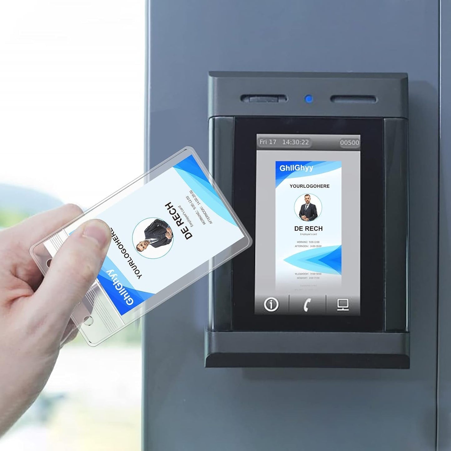 6 Pack Extra Thick Name Badge Holders, Durable & Sealable Waterproof Vertical ID Badge Holders, Clear PVC Plastic Badge Sleeve for Credit Card/Proximity/RFID/Work Badge/Room Key