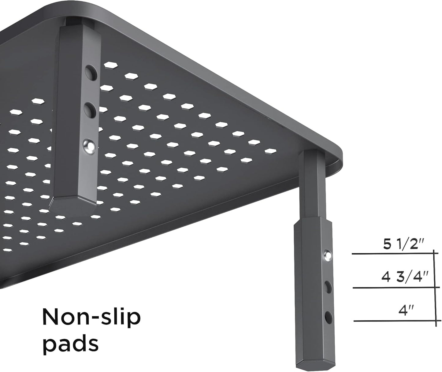 EVOOMI Back Saver Monitor Stand for Desk - 2 Pack Monitor Riser - Anti-Skid HD Hexagonal Steel Computer Stand - Free Cable Ties - Mesh Metal Computer Item Stand - Printer & iMac