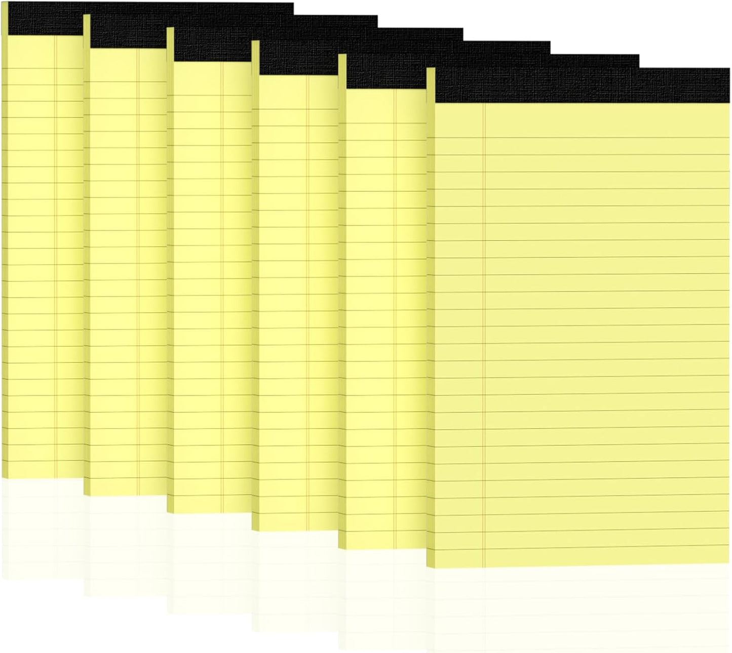 6pcs Small Note Pads, Yellow Notepads 5x8 College Ruled Notebook, Writing Pads 5 x 8, Legal Pads, Memo Pad Paper Perforate Narrow Ruled Notebooks for Work, School, Office,30 Sheets/Pack