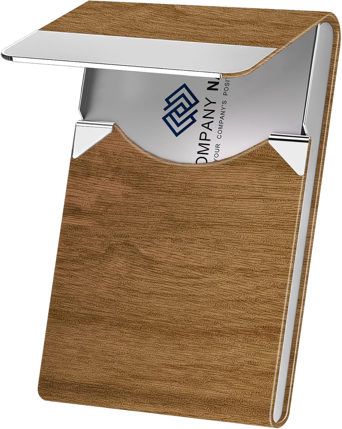 Business Card Holder with Ultra Slim Design, Business Card Case with Premium PU Leather, Suit Pocket Metal Card Holder for Women/Men, Magnetic Closure Quick Access Cards