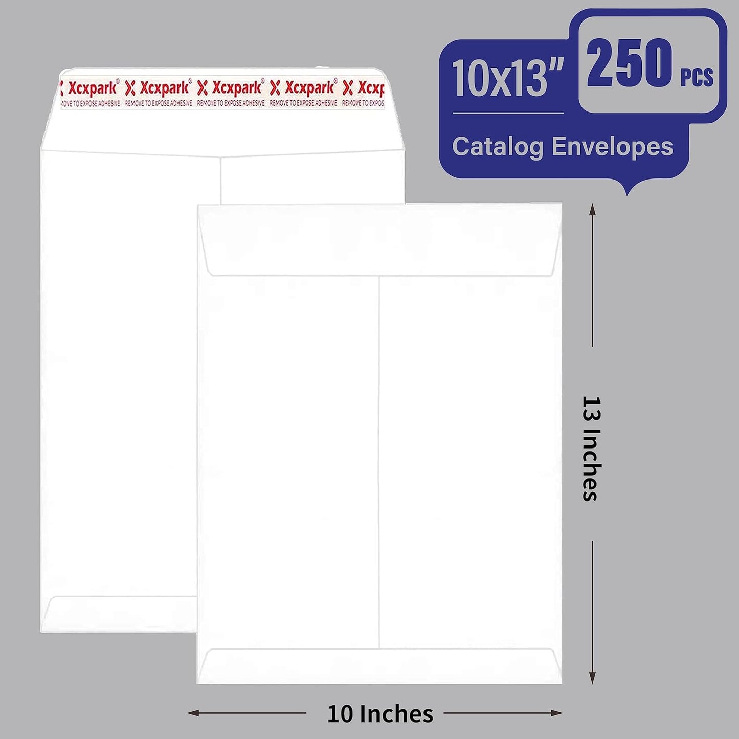 250 PCS 10x13 inches Security Catalog Envelopes Printable Self Seal Envelopes, Anti Tear White Kraft Envelopes for Invitation Cards, Pictures, Photos, Documents