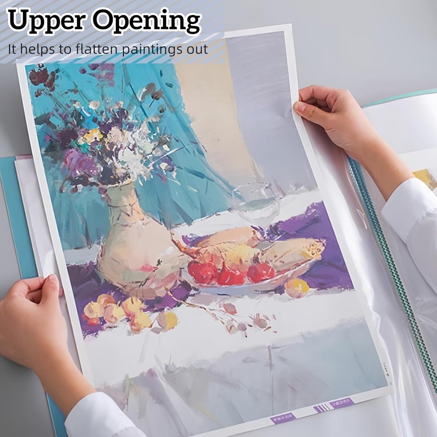 MOTEERLLU A2 Storage Book Suitable for 22x15 inches Diamond Paintings,Diamond Art Kit Storage Container with 30 Pocket Sleeves,Portfolio Folder for Artwork (Red)