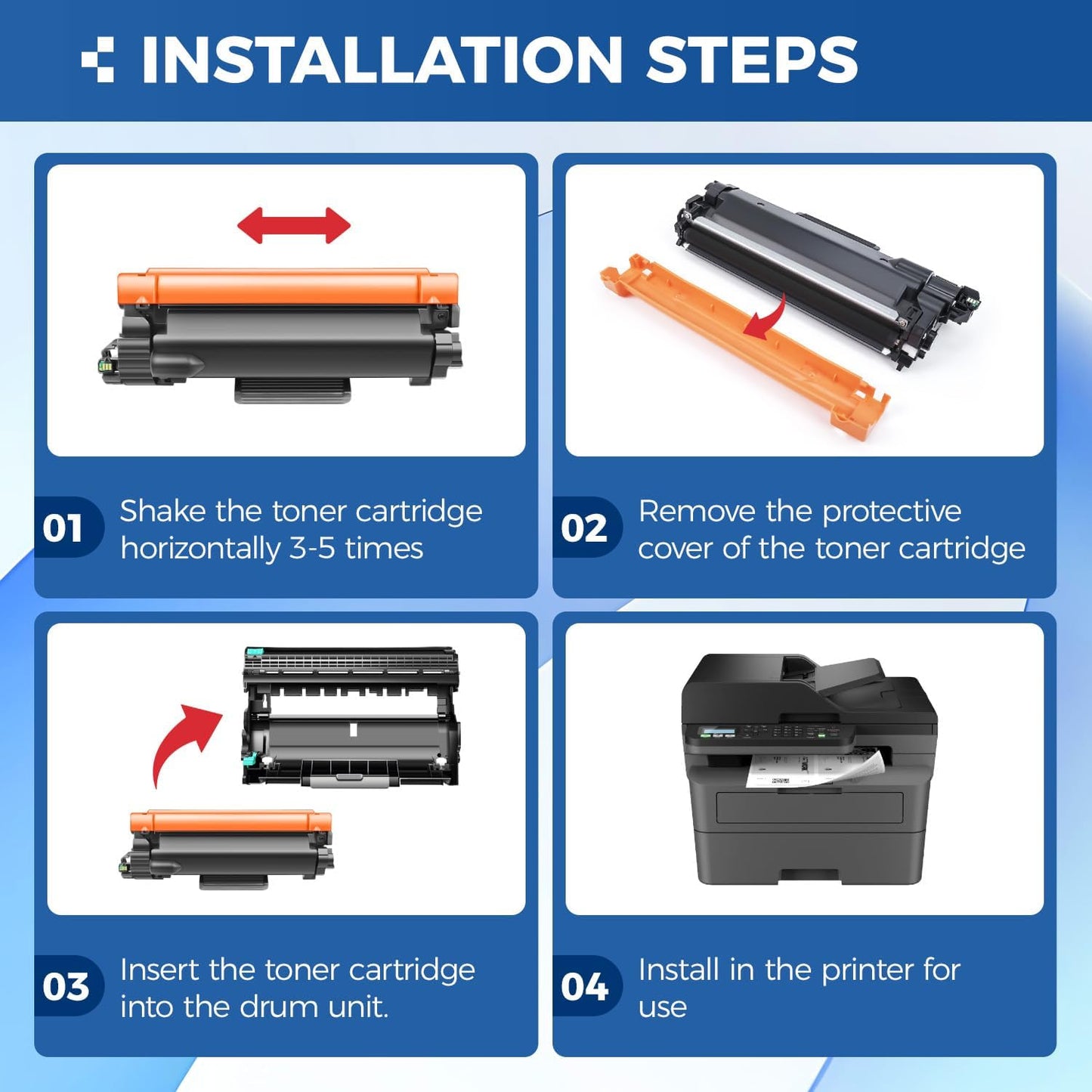 TN830XL Toner Cartridge Black 2-Pack High Yield Replacement for Brother TN830XL TN830 XL Compatible for HL-L2460DW HL-L2405W HL-L2480DW MFC-L2820DW DCP-L2640DW MFC-L2900DW HL-L2400D Laser Printer Ink