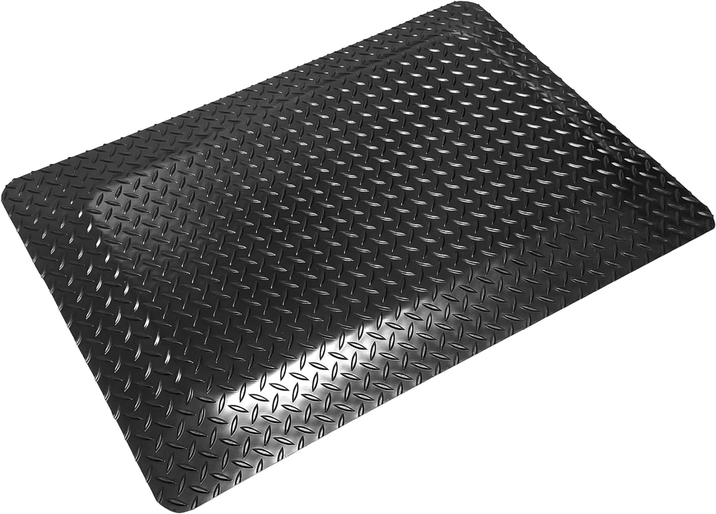 Rhino Mats, American Classic Diamond Anti-Fatigue Mats, Industrial Ergonomic Comfort Standing Mat for Work, Home, Garage, Office, Kitchen or Anywhere (Black 1" Thick, 2 FT. x 17 FT.)