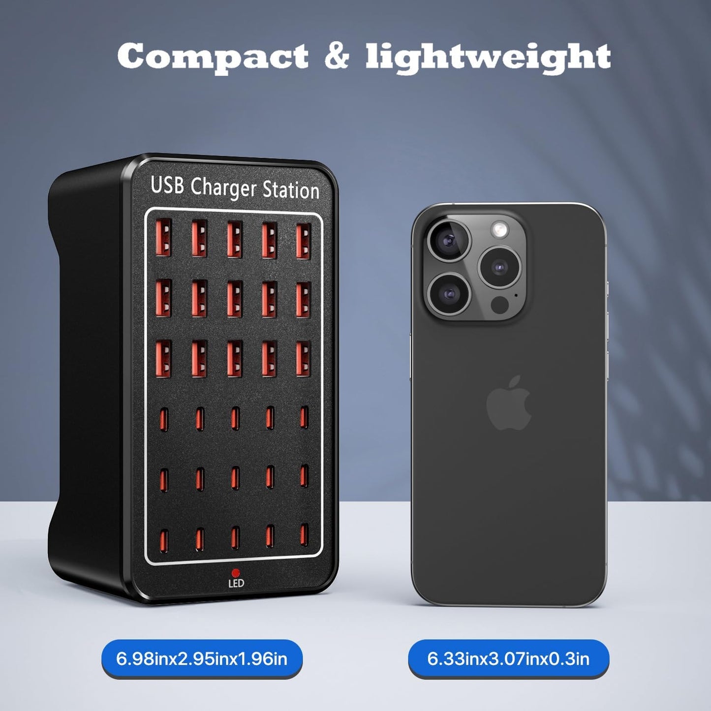 Charging Station, USB C Charger Block, 150W 30-Port【15USB-C + 15USB-A】, Travel Charger Station Fast Charger Desktop USB Wall Charger Compatible iPhone, iPad, Tablets, Smartphones