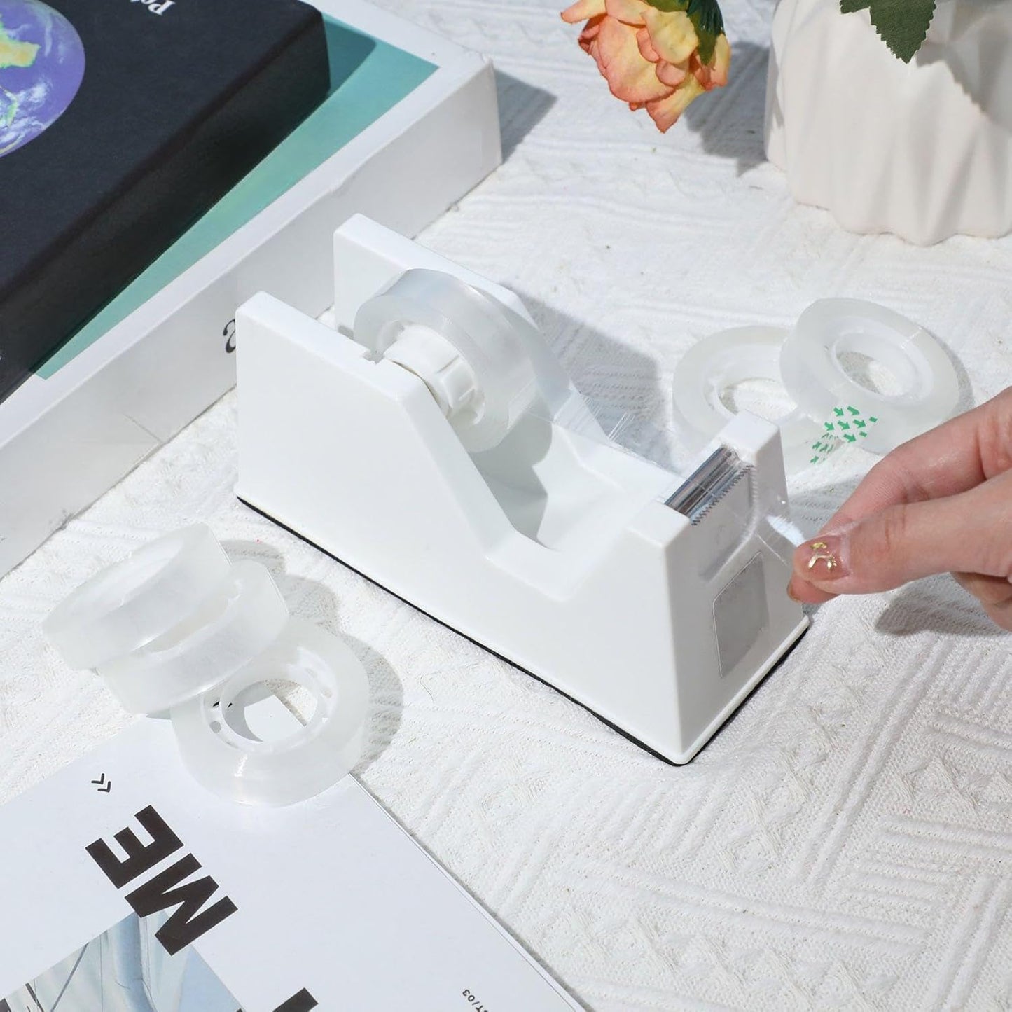 Jetec 24 Rolls Clear Tape Bulk Transparent Invisible Tape Refills 1/2 x 1260 Inches Glossy for Gift Wrapping Dispenser Office School Home Use Gift Wrap Desk Supplies