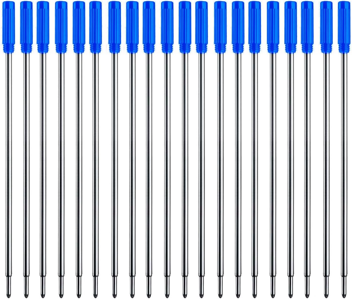 Blue Ink Refills (20pcs), Replaceable Pens Refills, 1mm Medium Tip - Blue